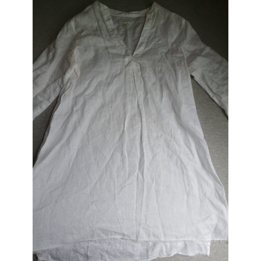 Garnet Hill Dress Small 100 Linen Shift Cottage Peasant Bohemian Boho Beach